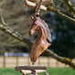 Horse Lovers Bell Wind Chime, close up on horse head.