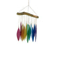 Rainbow Leaf Tumbled Glass Wind Chime, full front view 2