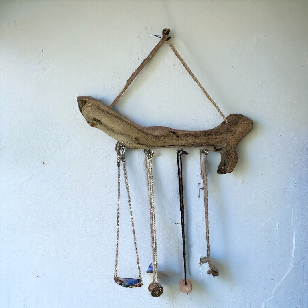 Driftwood Branch Necklace Holder, Unique Shape with Matte Finish