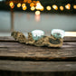 Driftwood Blown Glass with two mini glass bowls. Beautiful Tea light candle holder for romantic dinner
